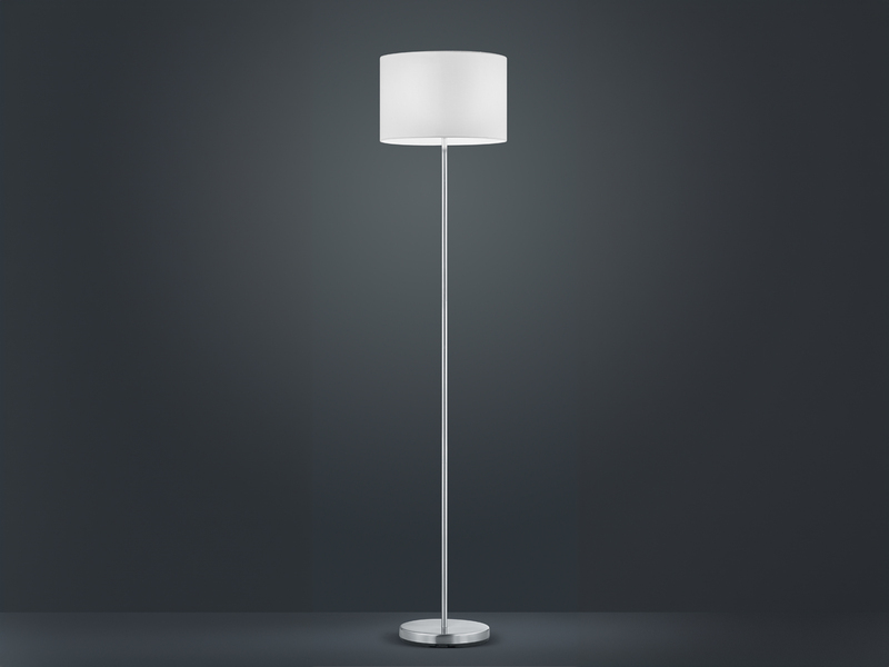 Klassische Stehlampe mit Stoffschirm Weiß & E27 LED, Höhe 160cm