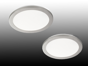 2er SET dimmbare LED Deckenleuchten Ø 30cm, IP44, nickel matt