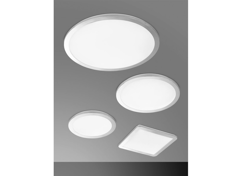 Dimmbare LED Deckenleuchten im 2er SET, Ø 40cm, IP44, nickel matt