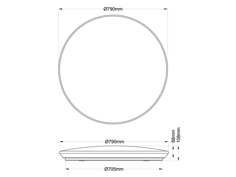 Große LED Deckenleuchte NAGANO extra hell, dimmbar mit Fernbedienung, Ø 79cm