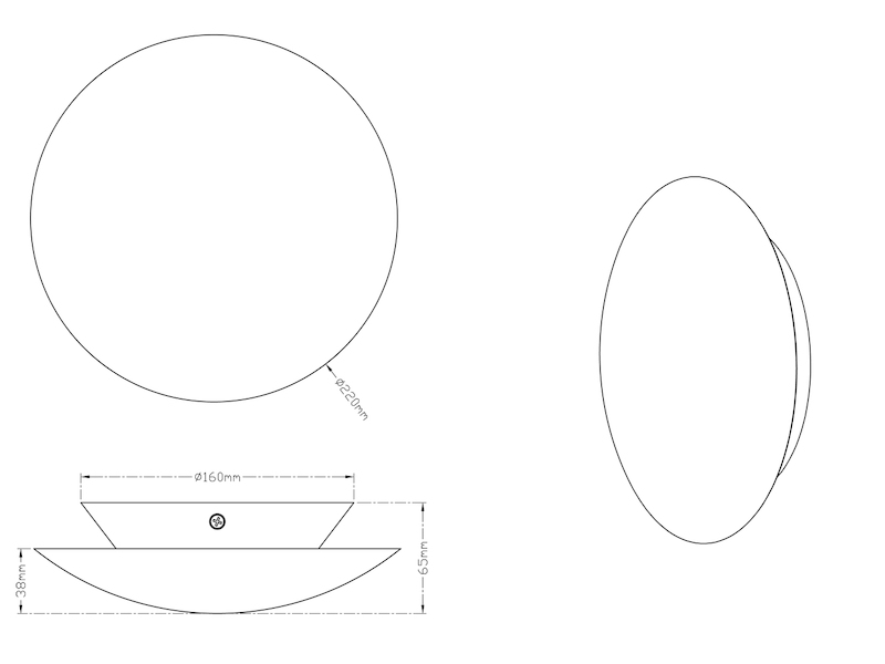 LED Wandleuchte CHIROS aus Metall in Blattgold, rund Ø 22cm