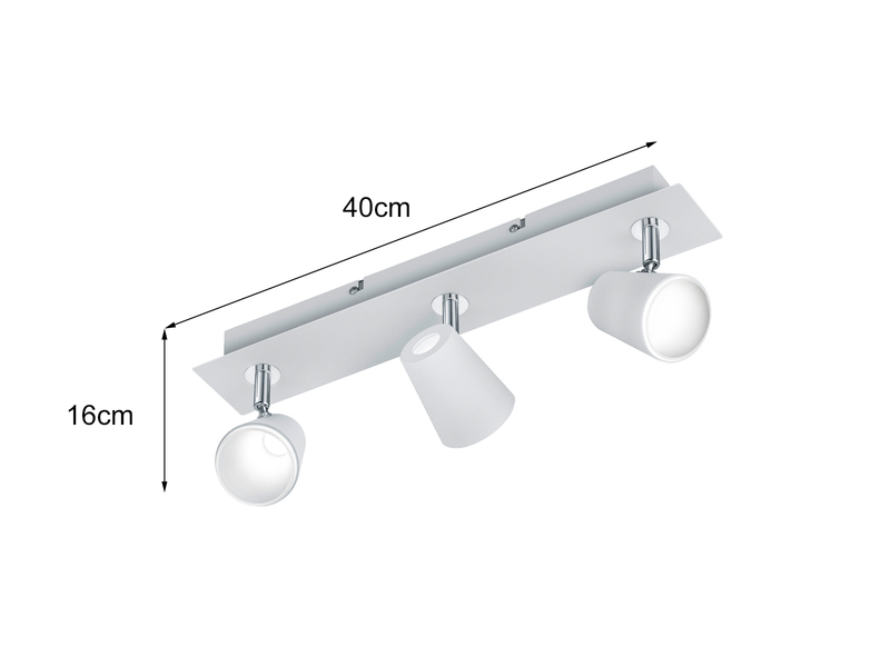 LED Deckenstrahler NARCOS 3-flammig Weiß, Breite 45cm