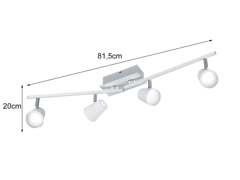 LED Deckenstrahler NARCOS 4-flammig Weiß, Breite 81,5cm