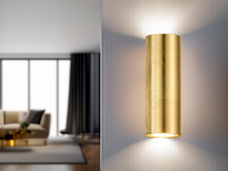 Wandleuchte CLEO in Gold foliert mit Up and Down Licht, Höhe 16,5cm