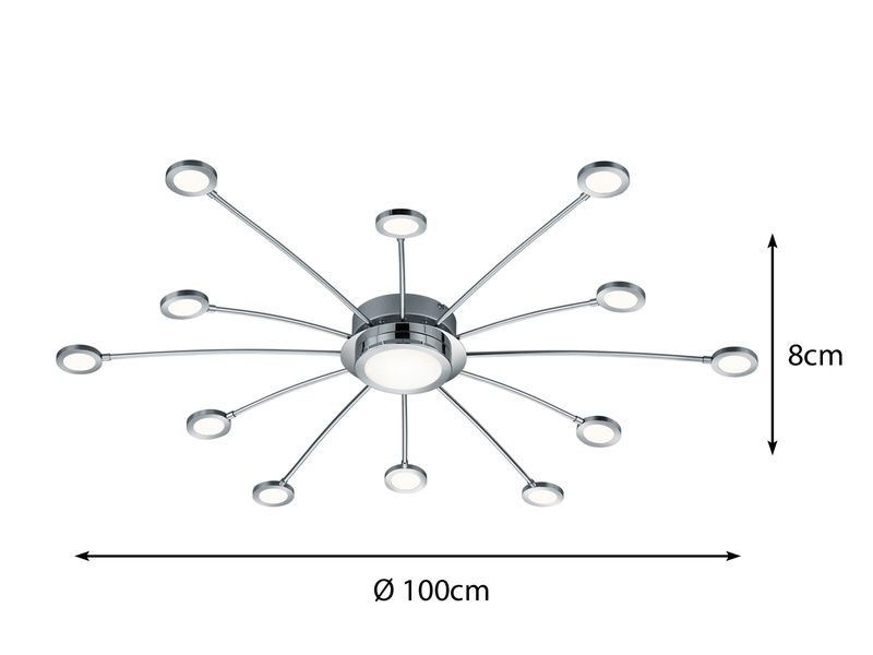Große LED Deckenleuchte BODRUM dimmbar mit Fernbedienung Ø100cm