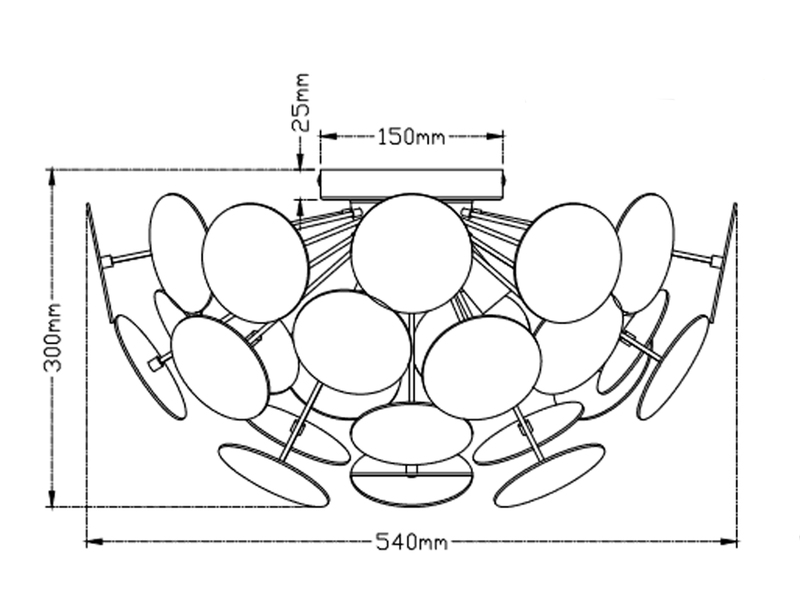 Ausgefallene LED Deckenleuchte Lampenschirm Weiß-Silber, Ø 54cm