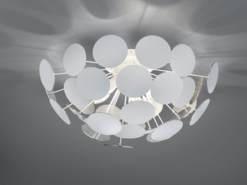 Ausgefallene LED Deckenleuchte Lampenschirm Weiß-Silber, Ø 54cm