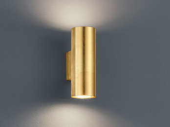 Trendige LED Wandleuchte in gold foliert, up & down Strahler 16,5cm Ø6cm