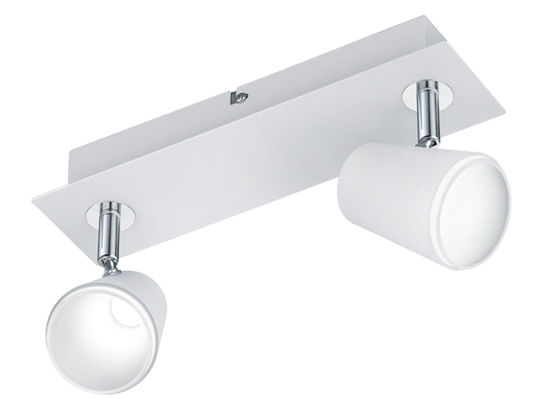LED Wandstrahler NARCOS Weiß 2-flammig mit Schalter, Breite 28cm