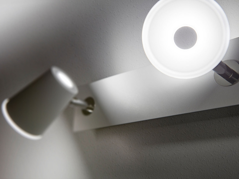 LED Wandstrahler NARCOS Weiß 2-flammig mit Schalter, Breite 28cm