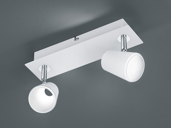 LED Wandstrahler NARCOS Weiß 2-flammig mit Schalter, Breite 28cm