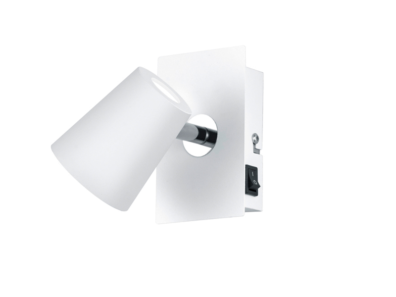 LED Wandstrahler NARCOS Weiß mit Schalter, Breite 7,5cm