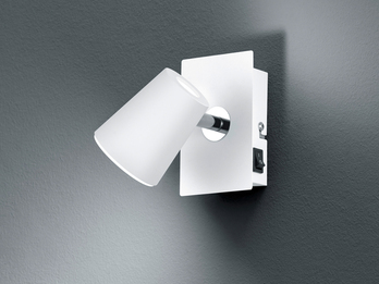 LED Wandstrahler NARCOS Weiß mit Schalter, Breite 7,5cm