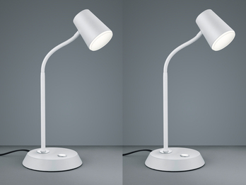 Flexible LED Schreibtischlampe 2er Set in Weiß matt dimmbar