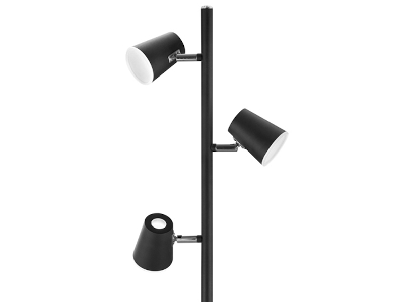 LED Stehleuchte NARCOS Schwarz, Spots schwenkbar  & Touch-Dimmer