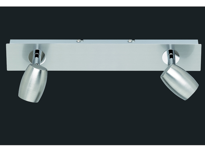 Deckenstrahler 2 Spots schwenkbar Nickel matt GU10 LED - flexible Deckenleuchte
