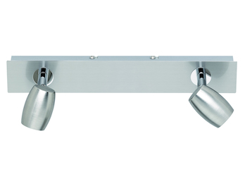 LED Deckenstrahler Silber 2-flammig, Breite 32cm