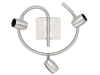 Deckenstrahler MICHAEL Silber 3-flammig, Rondell Ø 25,5cm