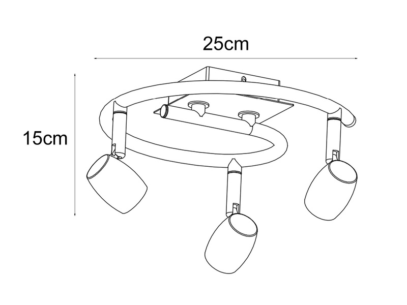 LED Deckenstrahler Silber 3-flammig, Rondell Ø 25,5cm