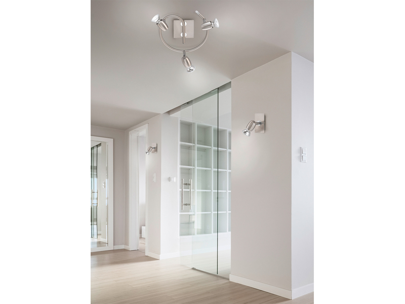 LED Deckenstrahler Silber 3-flammig, Rondell Ø 25,5cm