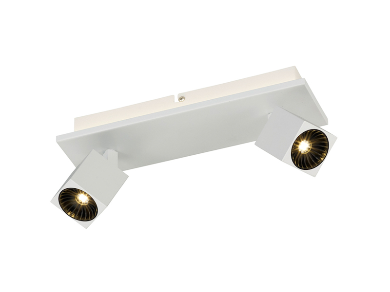 Schwenkbarer 2fl. LED Deckenstrahler CUBA mit indirekter Beleuchtung weiß matt
