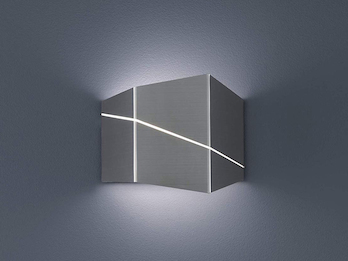 Moderne LED Wandleuchte ZORRO in Nickel matt, Up & Down Light 18x14,5cm
