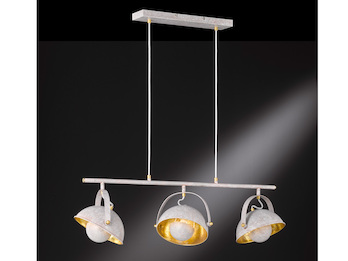 Moderne LED Pendelleuchte Retrolook in Betonoptik & Gold schwenkbar, B: 95cm