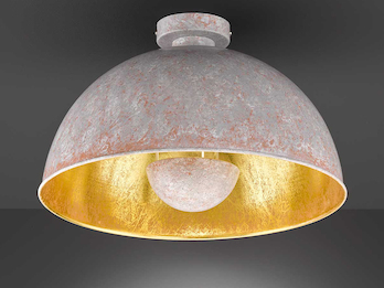 Retro Deckenleuchte Lampenschirm Betonoptik / Gold Ø 41cm E27 -Deckenbeleuchtung