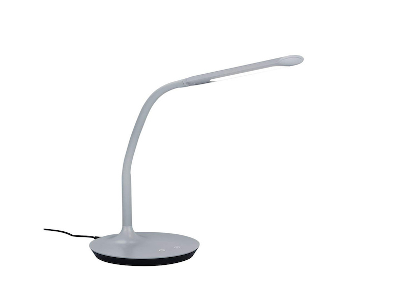 LED Schreibtischlampe POLO Grau dimmbar 41cm hoch mit Flexgelenk