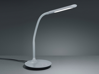 LED Schreibtischleuchte POLO Grau dimmbar 41cm hoch mit Flexgelenk