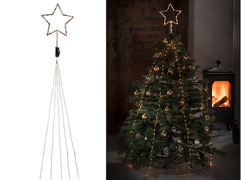 Hängende LED Christbaum Lichterkette mit Stern für Innen 274 LED´s -"Baummantel"