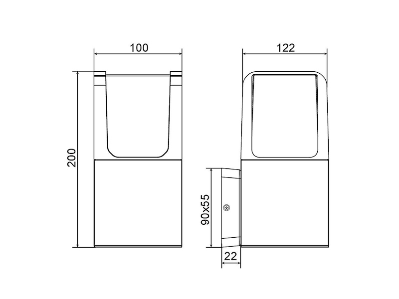 LED Außenwandleuchte EBRO Aluminium in Anthrazit, Höhe 20cm, IP54