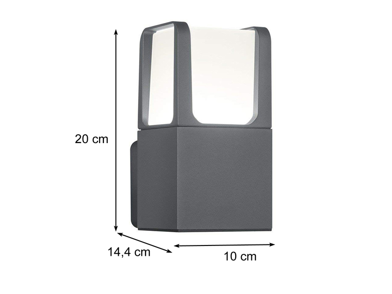 LED Außenwandleuchte EBRO Aluminium in Anthrazit, Höhe 20cm, IP54