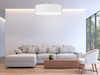 Klassische Deckenleuchte mit Stoff Lampenschirm schöne Wohnzimmerlampe