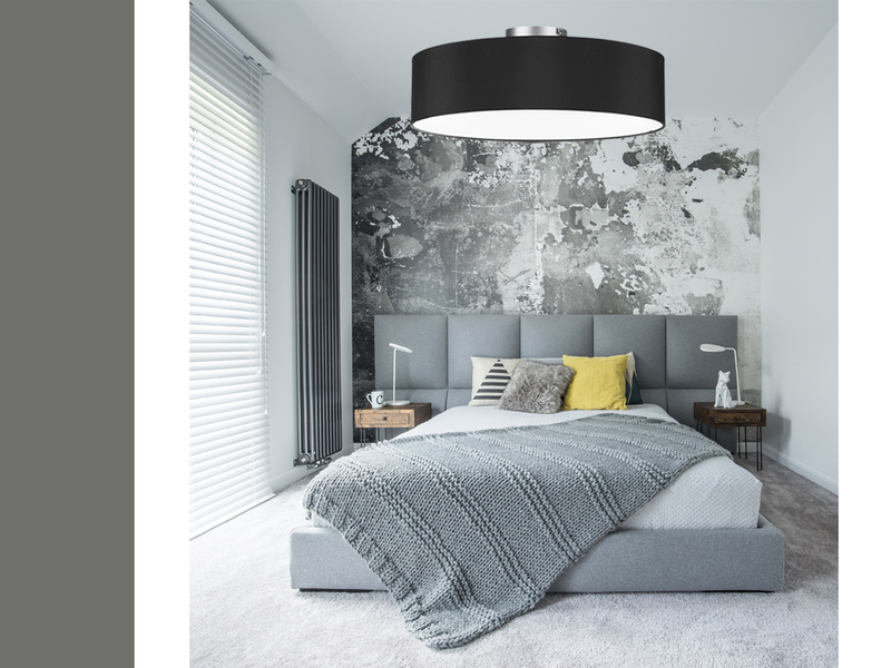 Schöne Deckenlampe mit Textilschirm als Schlafzimmerlampe 