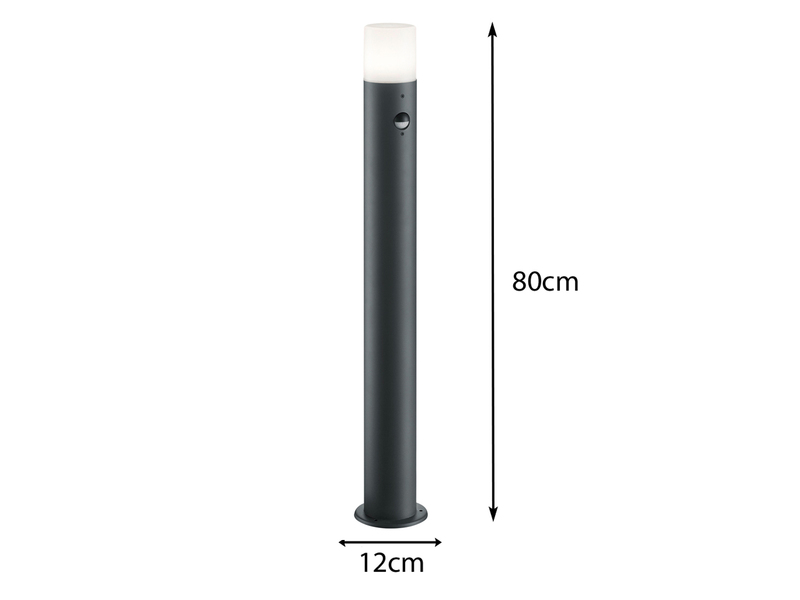 Pollerleuchte HOOSIC mit Bewegungsmelder in Anthrazit, Höhe 80cm