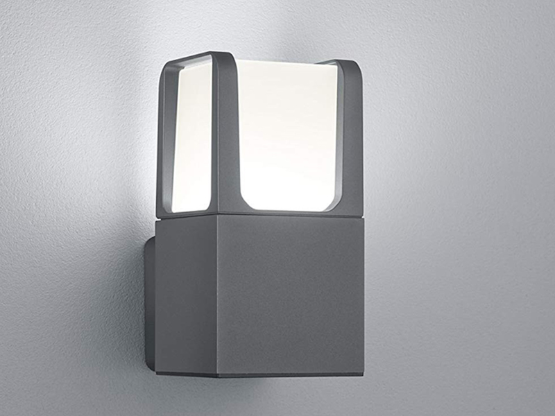 LED Außenwandleuchten 2er Set in Anthrazit, Höhe 20cm, IP54