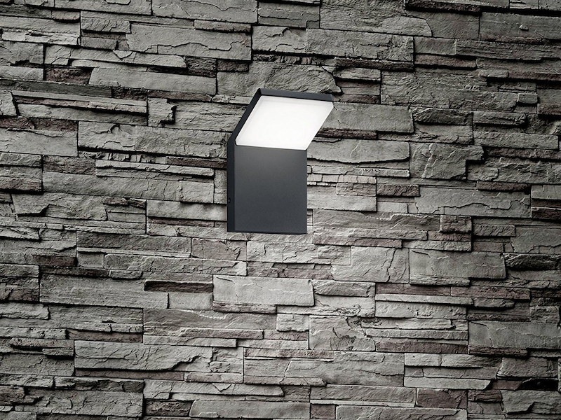 Moderne LED Außenwandleuchte PEARL Aluminium Anthrazit, Höhe 16cm
