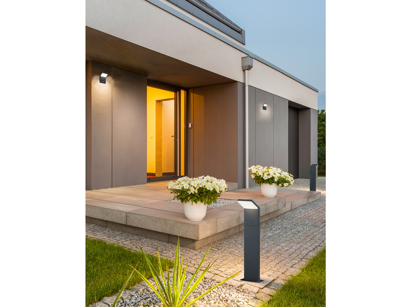 Moderne LED Außenwandleuchte PEARL Aluminium Anthrazit, Höhe 16cm