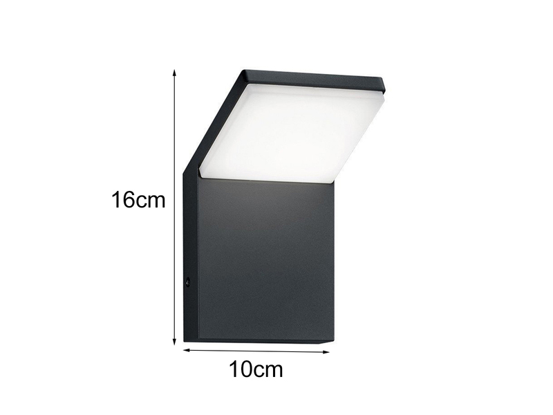 Moderne LED Außenwandleuchte PEARL Aluminium Anthrazit, Höhe 16cm
