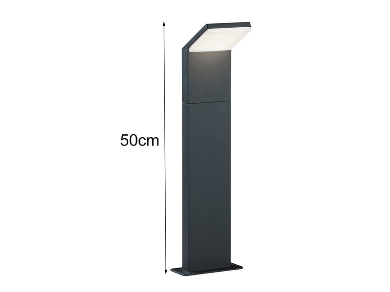 Moderne LED Pollerleuchte PEARL aus Aluminium Anthrazit, Höhe 50cm