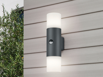 LED Außenwandleuchte Up & Down mit Bewegungsmelder, Anthrazit, Höhe 33cm