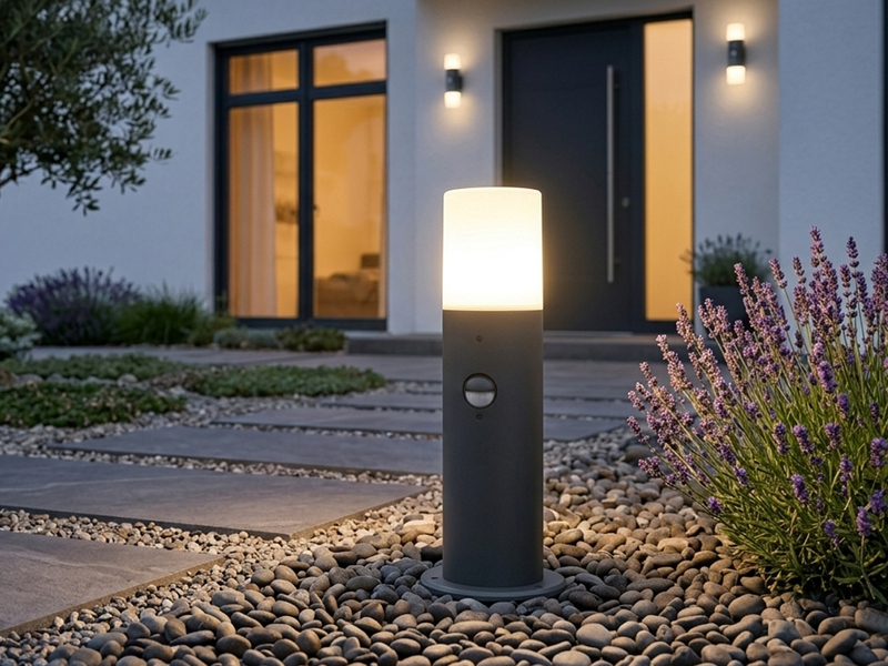 LED Außen Sockelleuchte Anthrazit mit Bewegungsmelder, Höhe 30cm