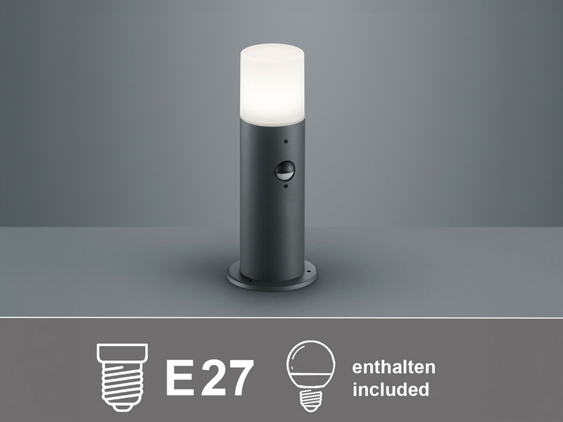 LED Außen Sockelleuchte Anthrazit mit Bewegungsmelder, Höhe 30cm
