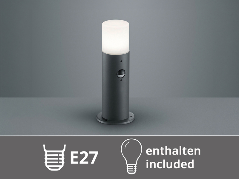 LED Außen Sockelleuchte Anthrazit mit Bewegungsmelder, Höhe 30cm