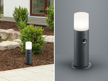 LED Außen Sockelleuchte Anthrazit mit Bewegungsmelder, Höhe 30cm