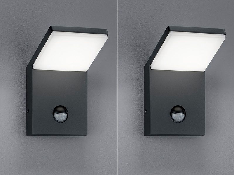 Terrassenlampen Downlight LED Lampe Anthrazit mit Bewegungssensor für Hauswand 