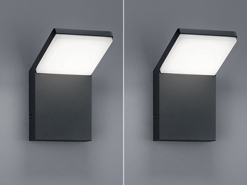 LED Außenwandleuchte Downlight in Anthrazit - 2er SET für Hausbeleuchtung