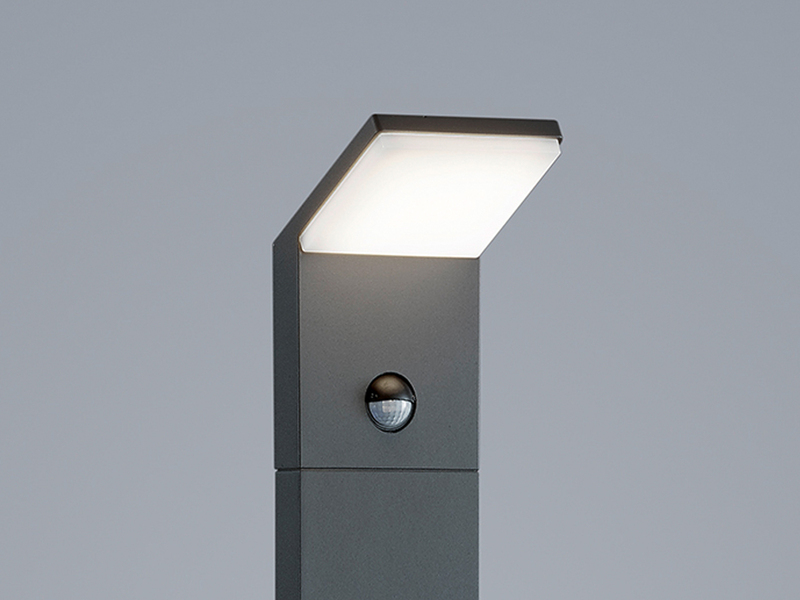LED Sockelleuchten mit Bewegungsmelder 2er SET Anthrazit, IP54, H50cm