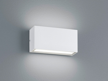 mit Licht nach oben & unten TRENT LED Wandlampe aus Aluminiumguss in Weiß IP65 